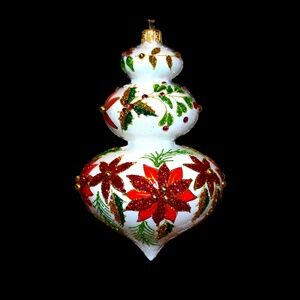 Heartfully Yours Glass Christmas Ornament By Christopher Radko 3 Tiered Drop